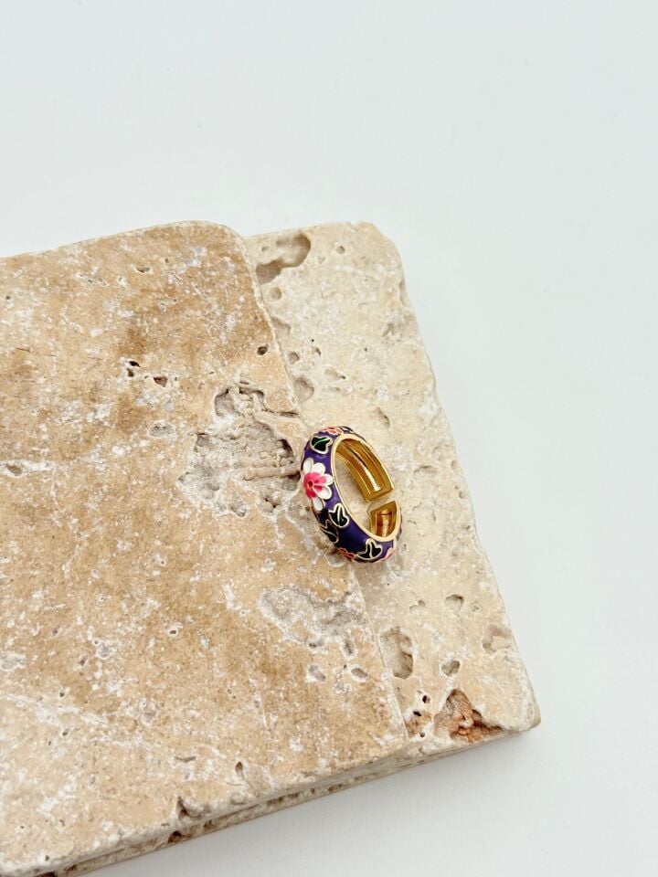 Steel Enamel Ring // RING-1905