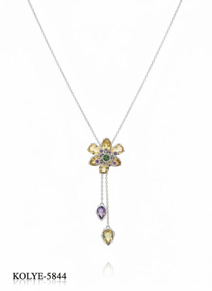 Çelik Çiçek Kolye // KOLYE-5844