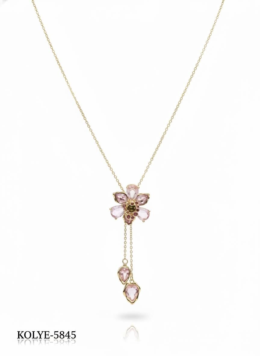 Çelik Çiçek Kolye // KOLYE-5845