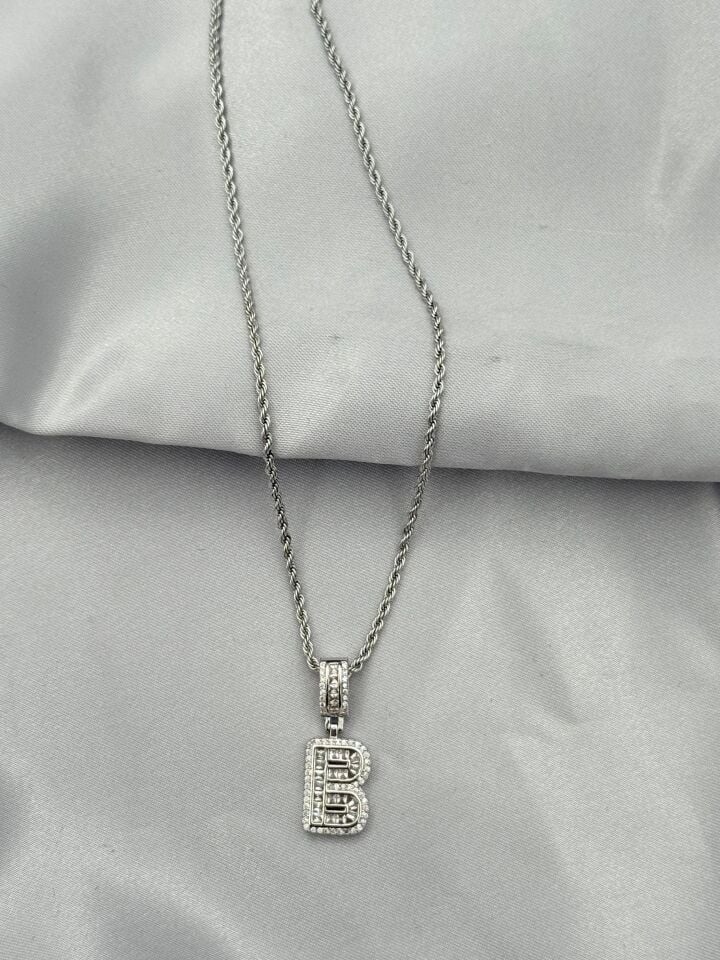 Steel Letter Necklace 60cm // NECKLACE-5426