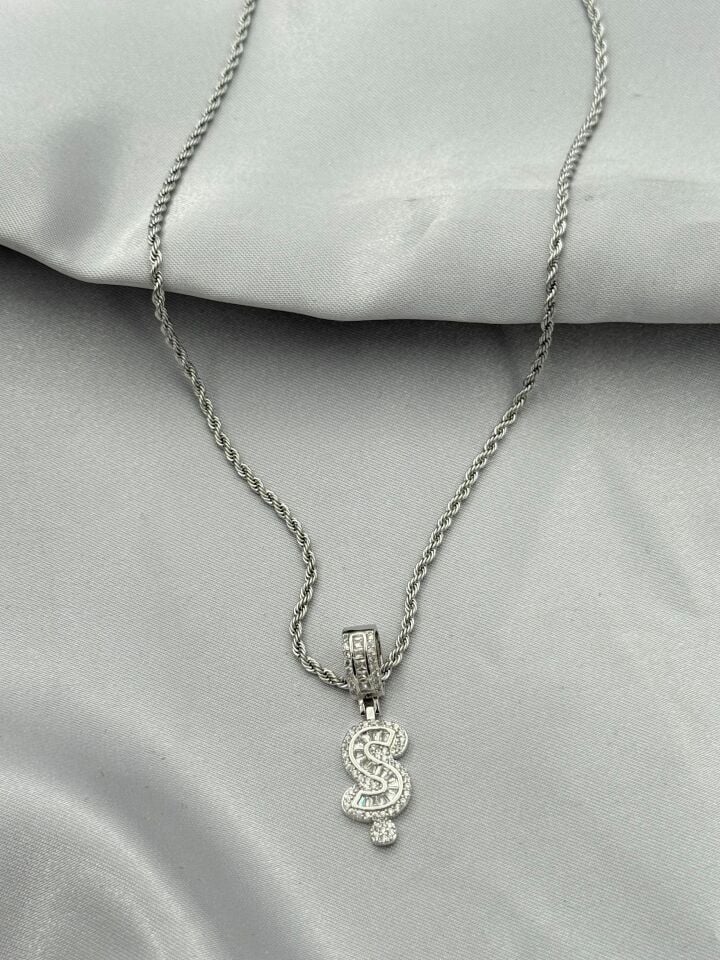 Steel Letter Necklace 60cm // NECKLACE-5429