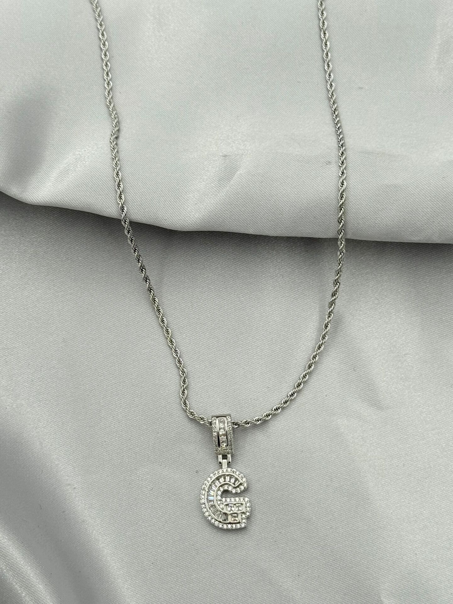 Çelik Harf Kolye 60cm // KOLYE-5430