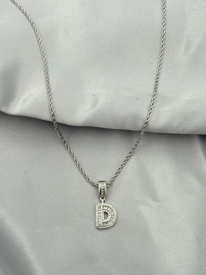 Çelik Harf Kolye 60cm // KOLYE-5431