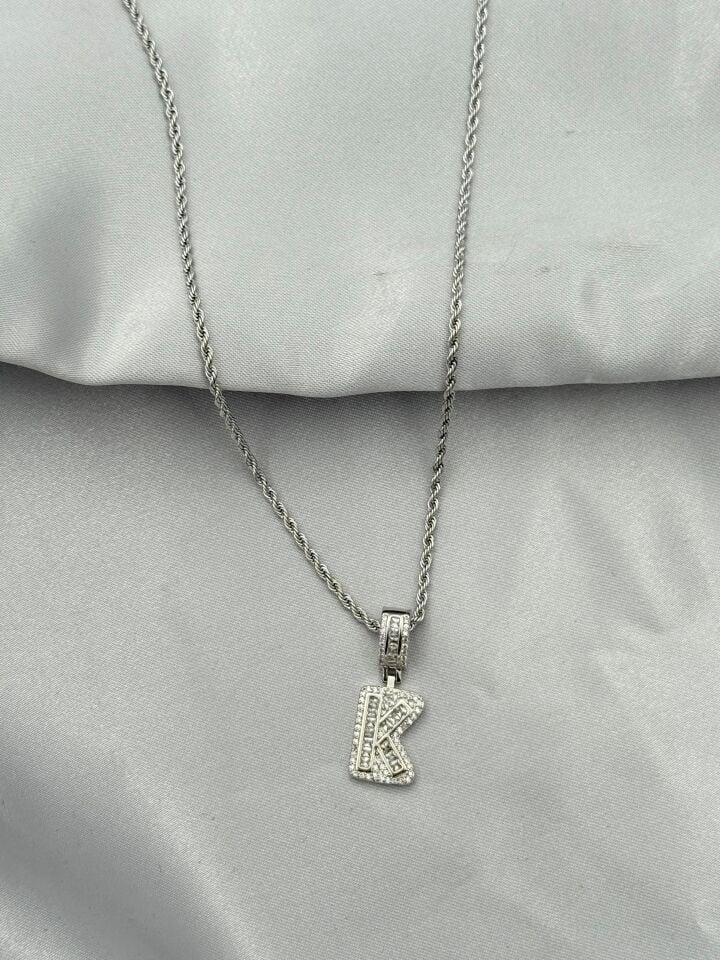 Steel Letter Necklace 60cm // NECKLACE-5432