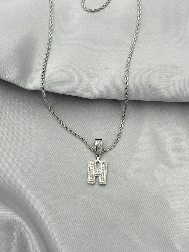 Steel Letter Necklace 60cm // NECKLACE-5433