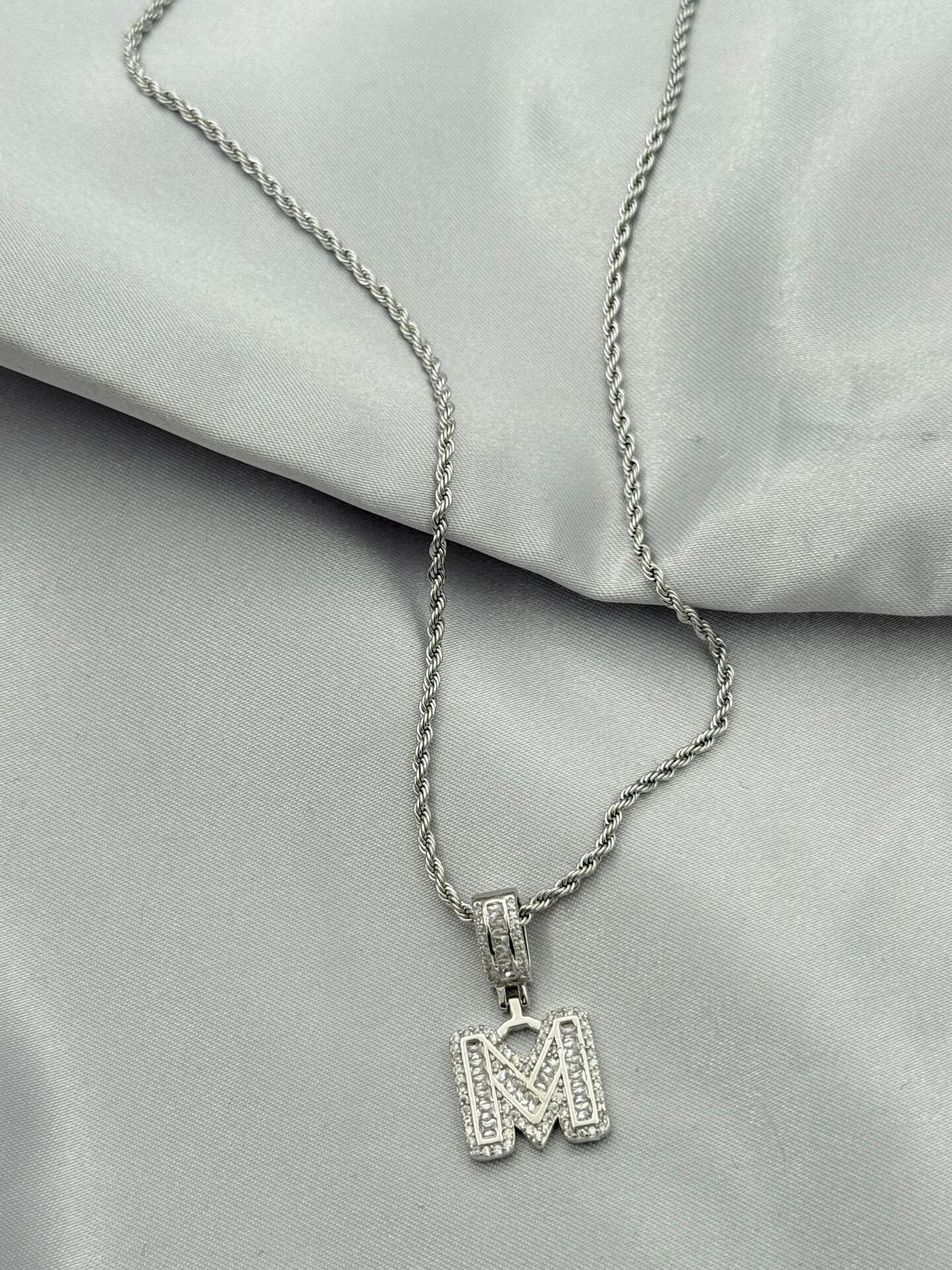 Çelik Harf Kolye 60cm // KOLYE-5442