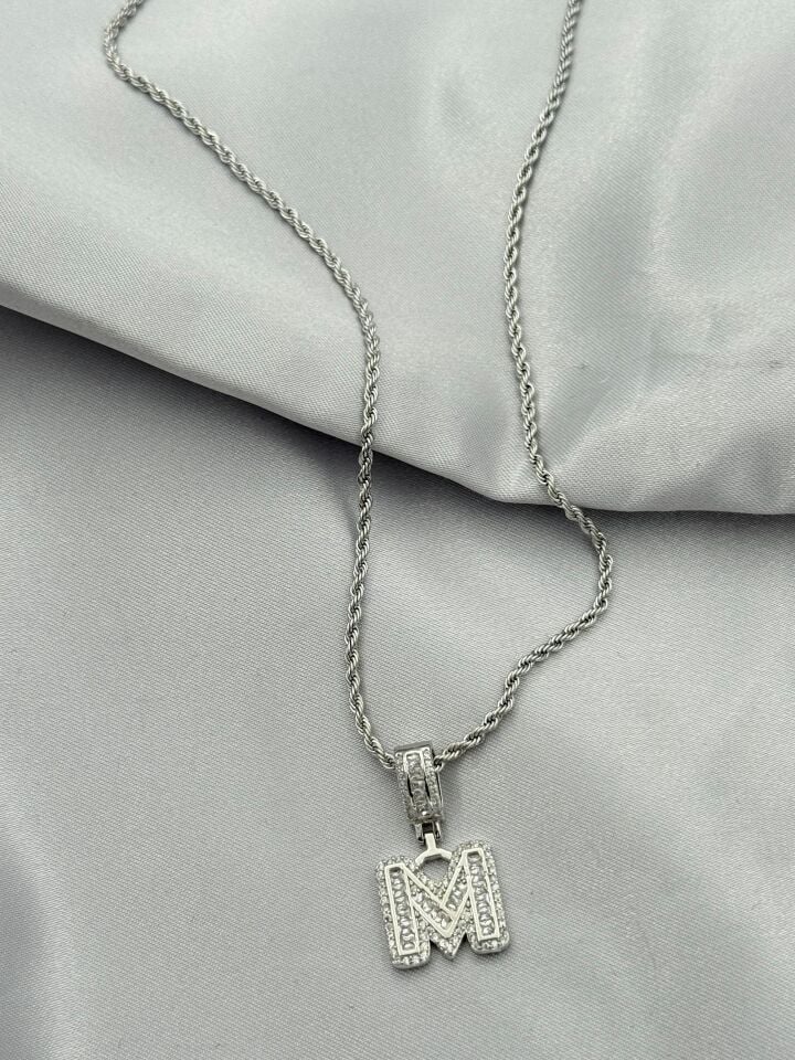Çelik Harf Kolye 60cm // KOLYE-5442