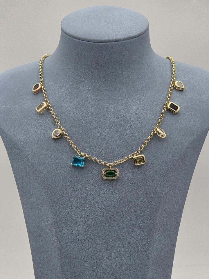 Stahl Charm Halskette // HALSKETTE-5856