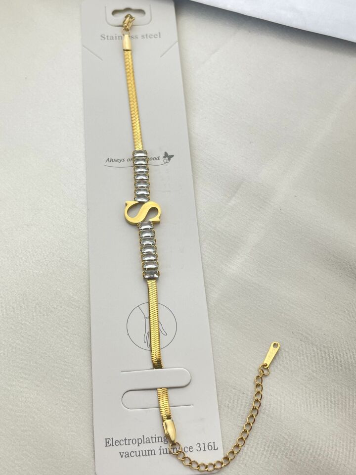 Çelik Harf Bileklik (S)