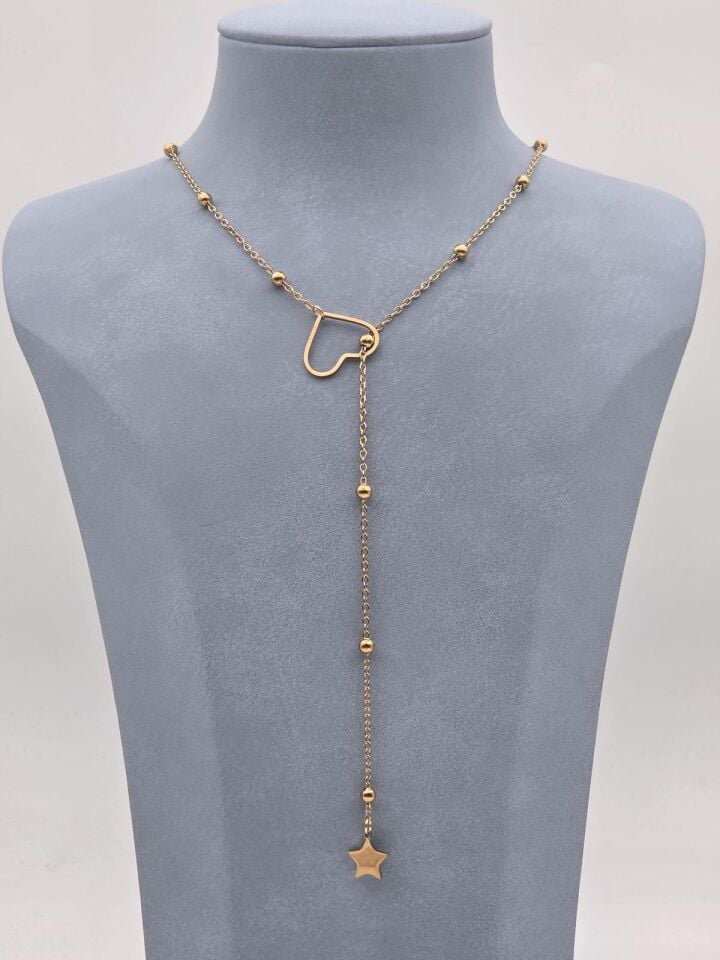 Stahlkette mit Wasserstraßenmotiv, 45 cm // NECKLACE-5881