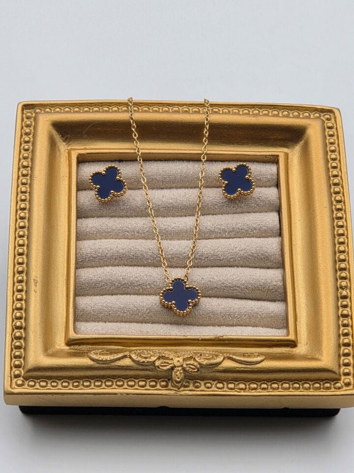 Stahl Halskette Ohrring Set // NECKLACE-5886