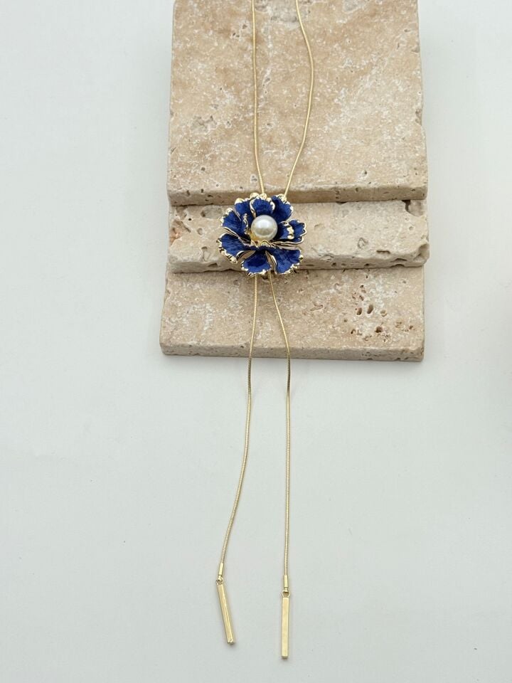 Steel Elevator Flower Necklace // NECKLACE-5723