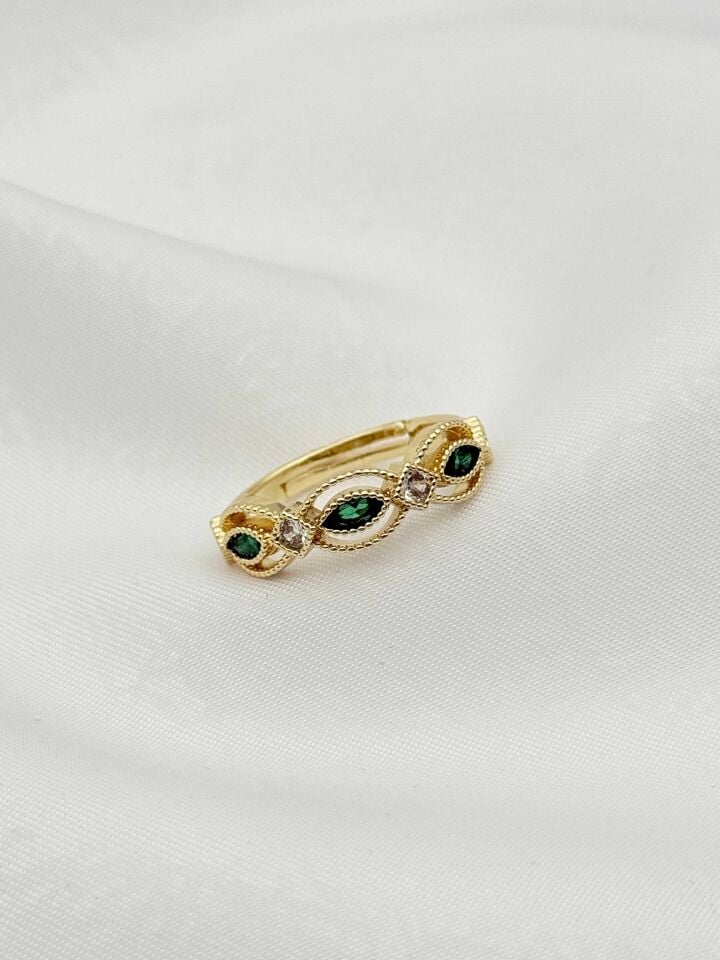 Çelik Taşlı Yüzük (Ayarlanabilir) // YÜZÜK-2400