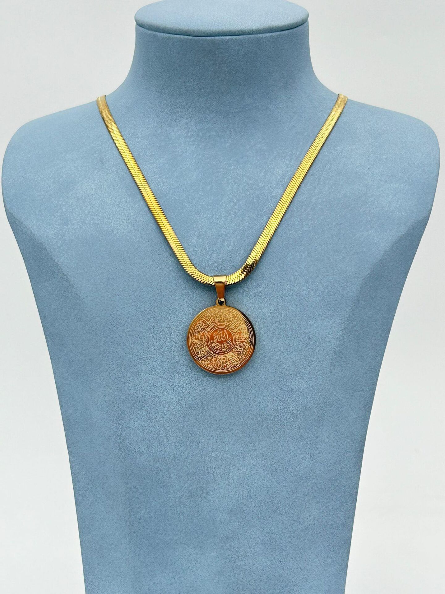 Çelik İtalyan Ayet-el Kursi Kolye 60cm // KOLYE-6188
