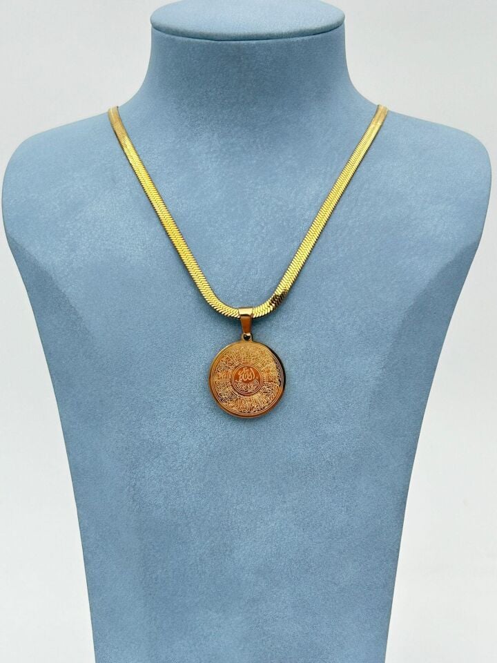 Çelik İtalyan Ayet-el Kursi Kolye 60cm // KOLYE-6188