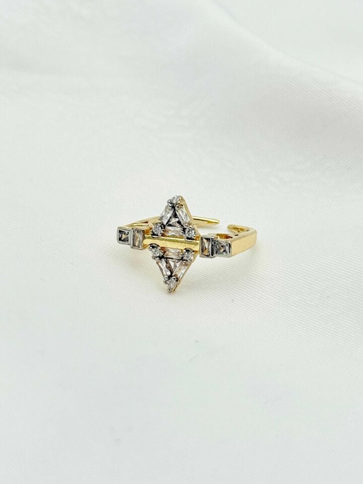 Çelik Taşlı Yüzük (Ayarlanabilir) // YÜZÜK-2417