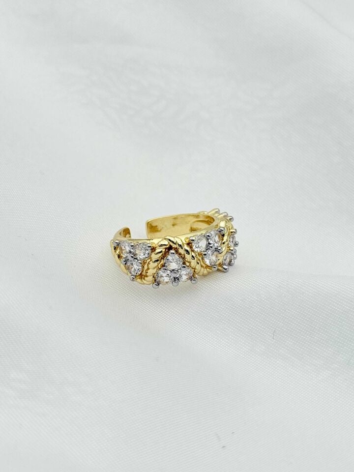 Çelik Taşlı Yüzük (Ayarlanabilir) // YÜZÜK-2427