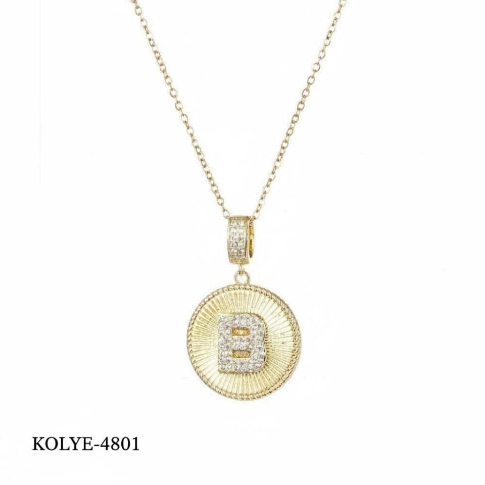 Çelik Harf Kolye 45 cm (B) // KOLYE-4801