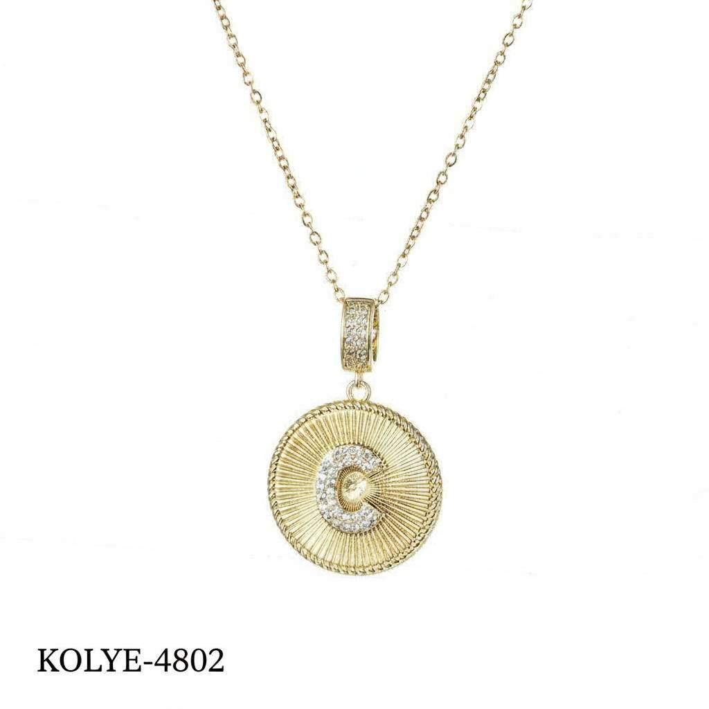 Çelik Harf Kolye 45 cm (C) // KOLYE-4802