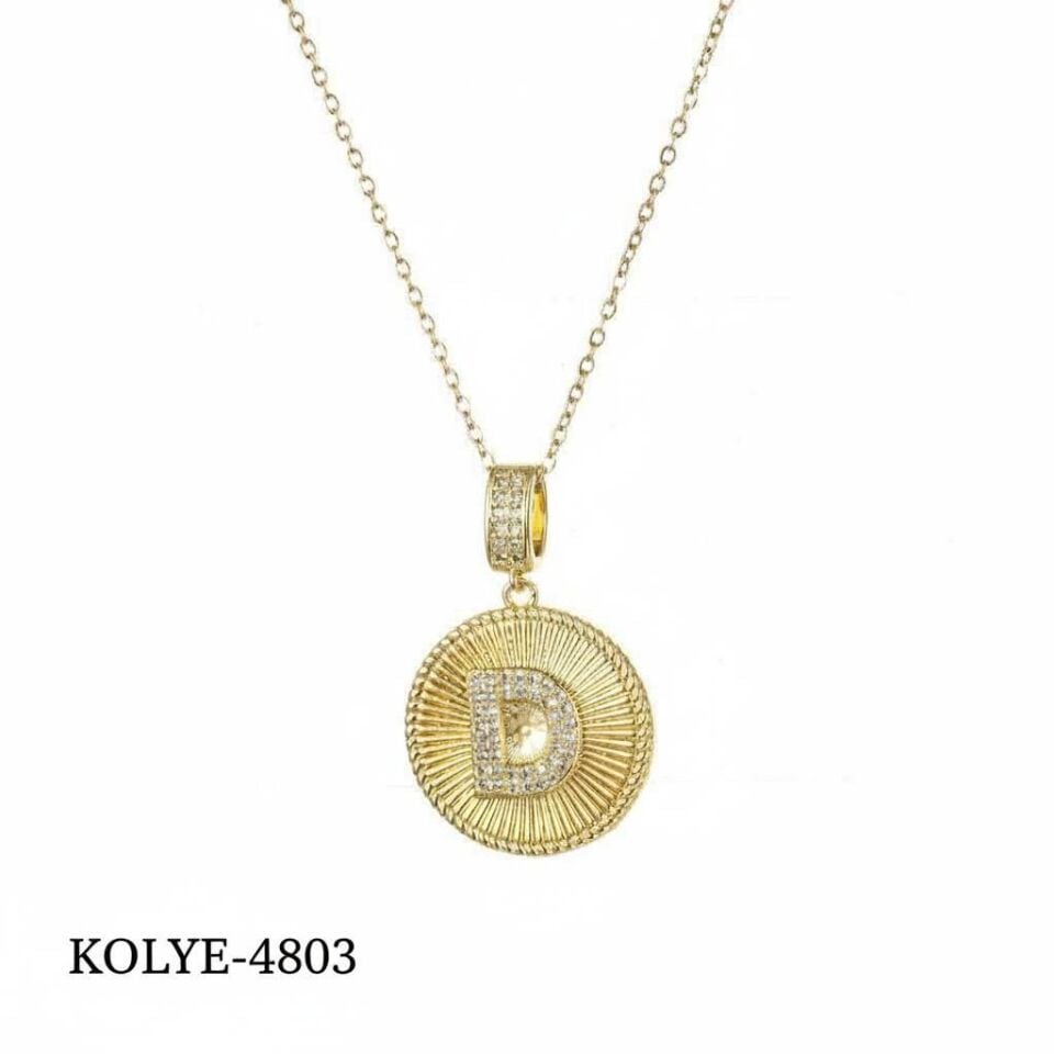 Buchstabenkette aus Stahl 45 cm (D) // NECKLACE-4803