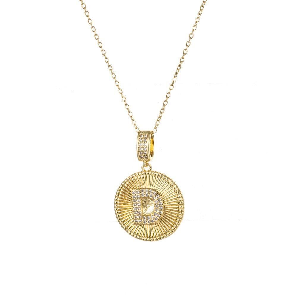 Steel Letter Necklace 45 cm (D) // NECKLACE-4803