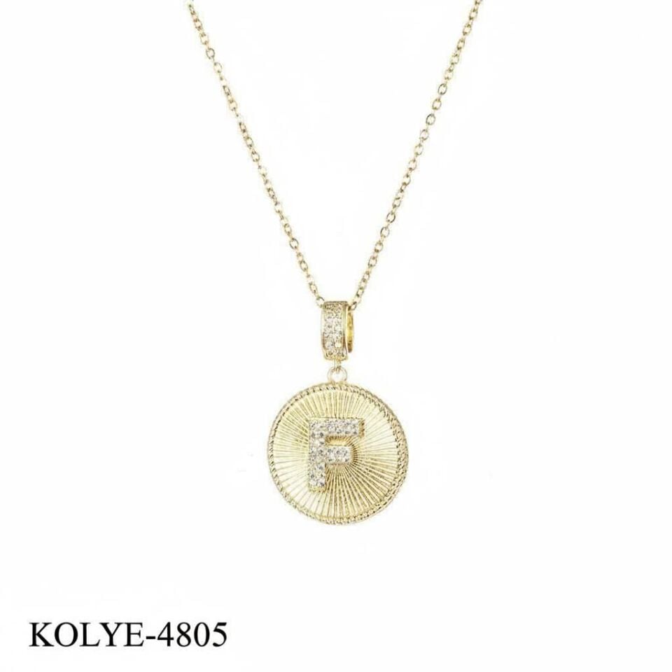 Steel Letter Necklace 45 cm (F) // NECKLACE-4805