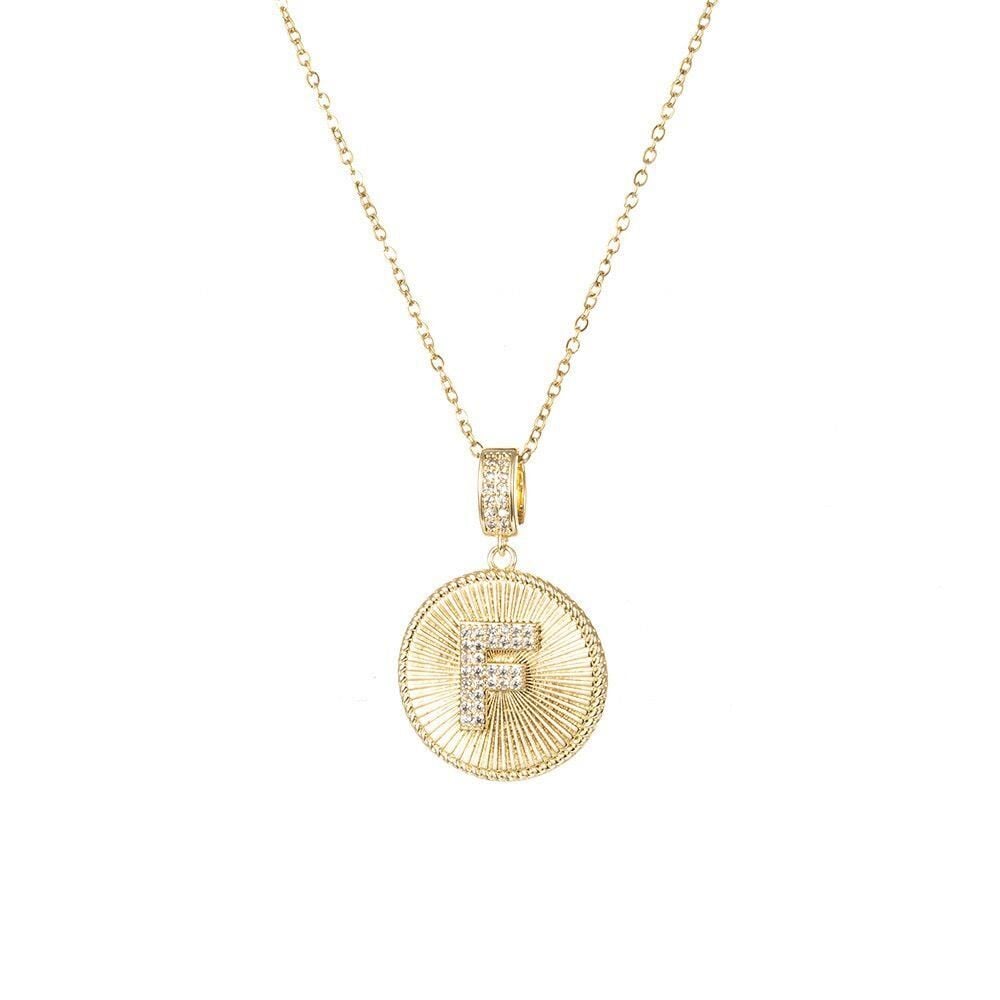 Steel Letter Necklace 45 cm (F) // NECKLACE-4805