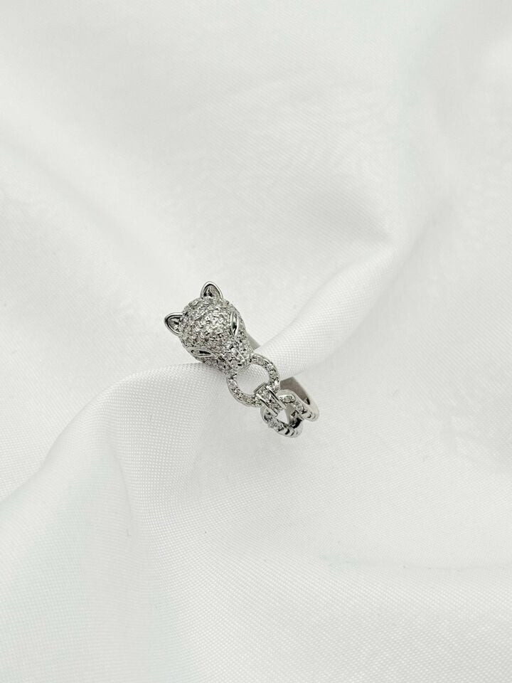 Çelik Taşlı Yüzük (Ayarlanabilir) // YÜZÜK-2434