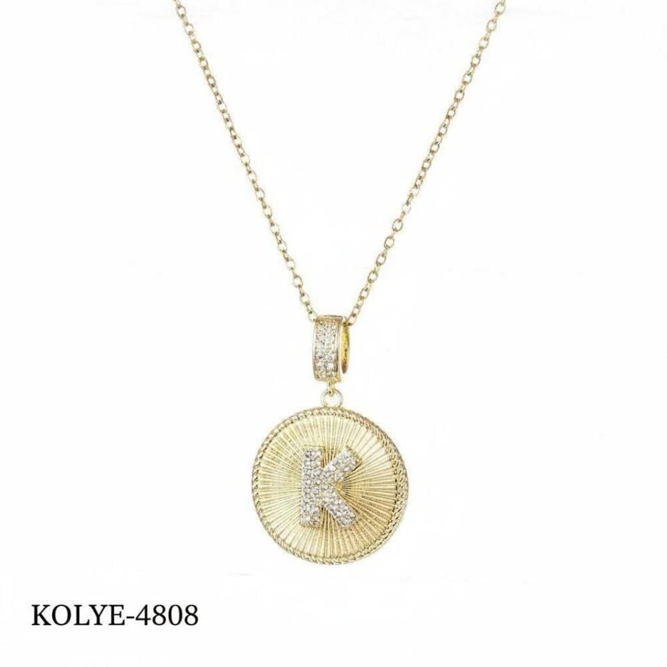 Çelik Harf Kolye 45 cm (K) // KOLYE-4808