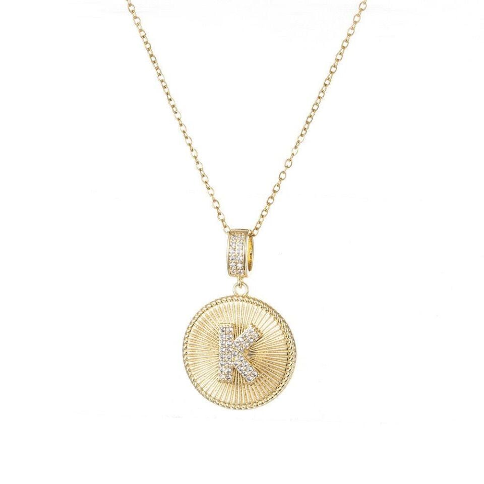Buchstabenkette aus Stahl 45 cm (W) // NECKLACE-4808