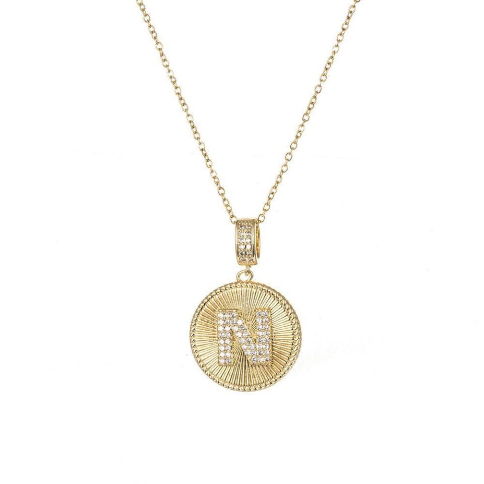 Stahlbuchstabenkette 45 cm (N) // NECKLACE-4811