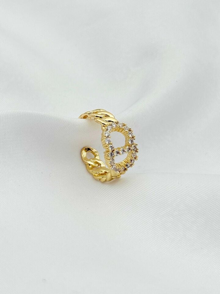 Çelik Taşlı Yüzük (Ayarlanabilir) // YÜZÜK-2439