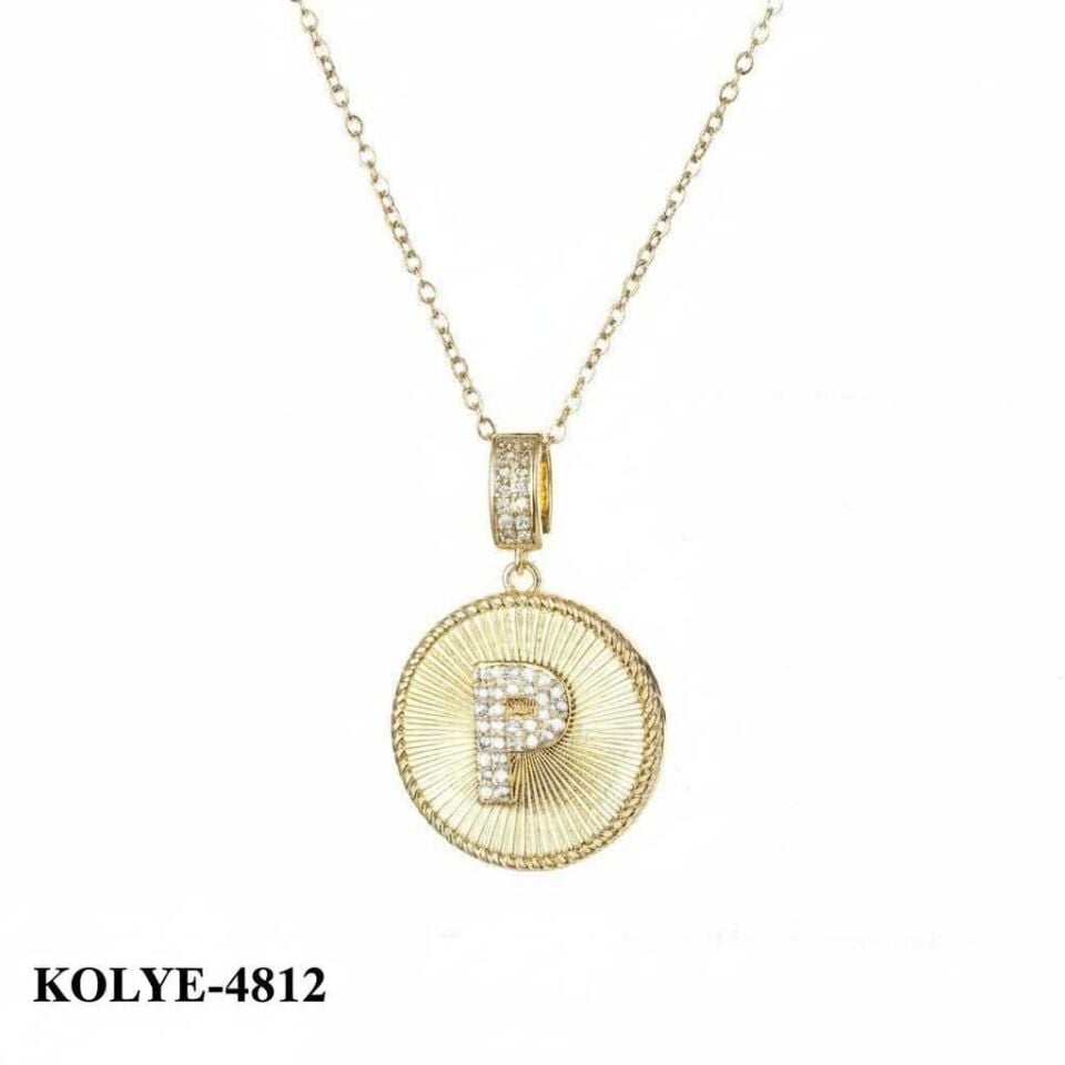 Buchstabenkette aus Stahl 45 cm (P) // NECKLACE-4812