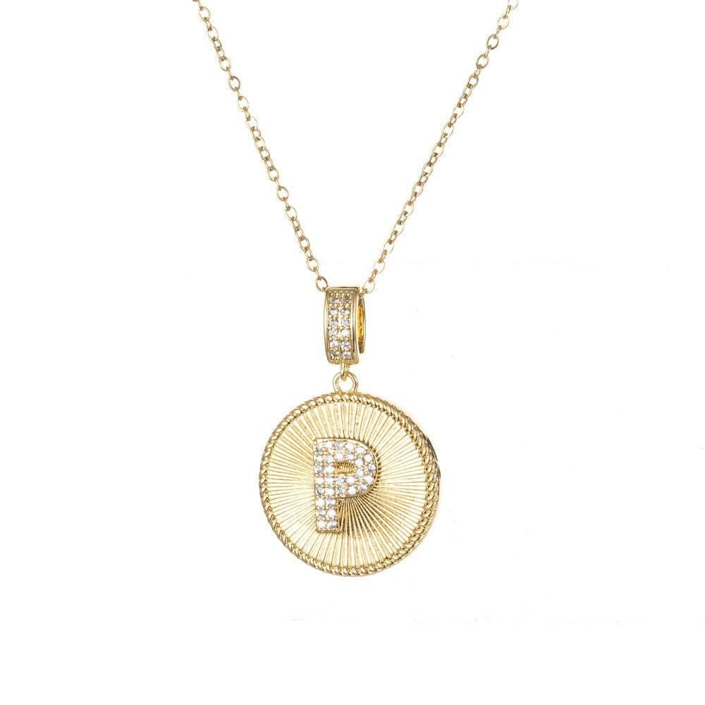 Steel Letter Necklace 45 cm (P) // NECKLACE-4812
