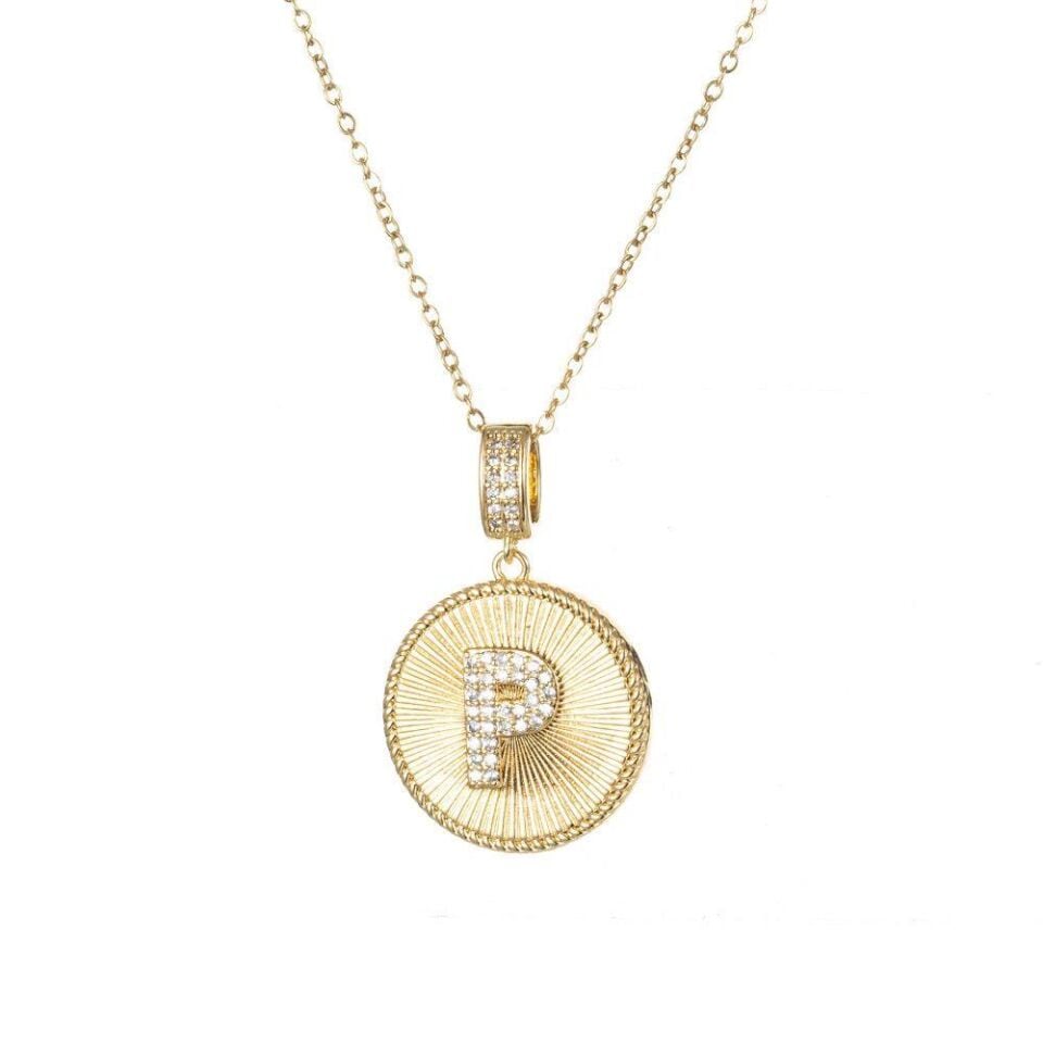 Steel Letter Necklace 45 cm (P) // NECKLACE-4812