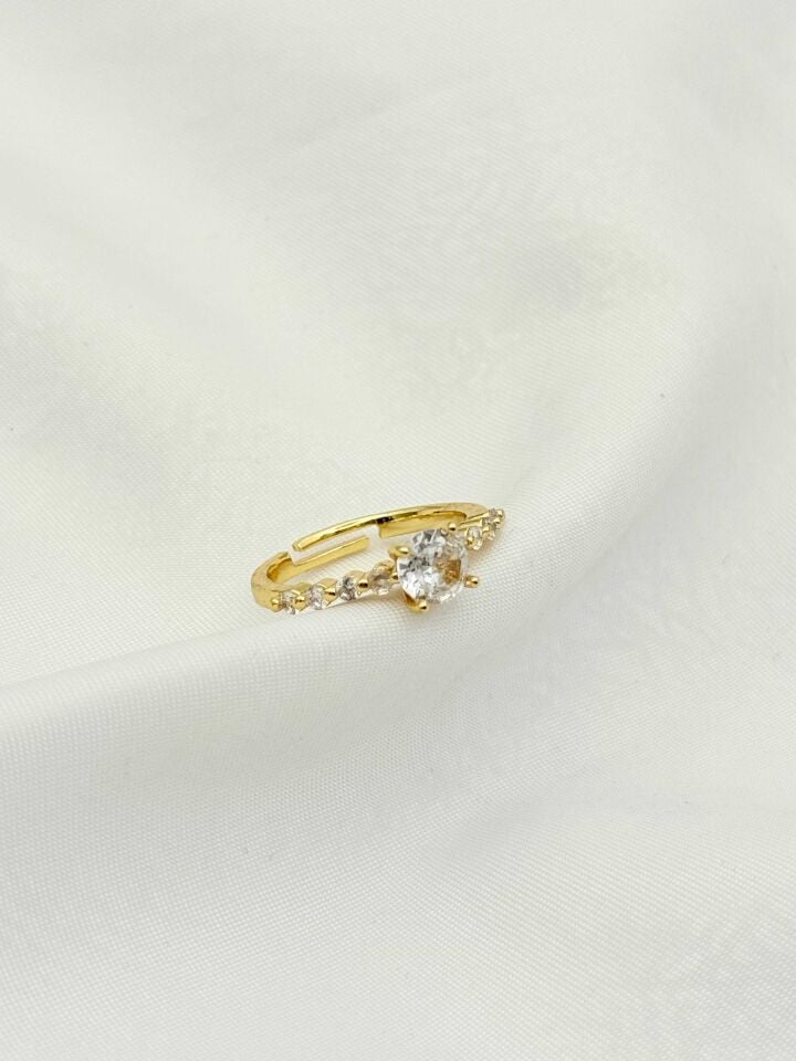 Çelik Tektaş Yüzük (Ayarlanabilir) // YÜZÜK-2441