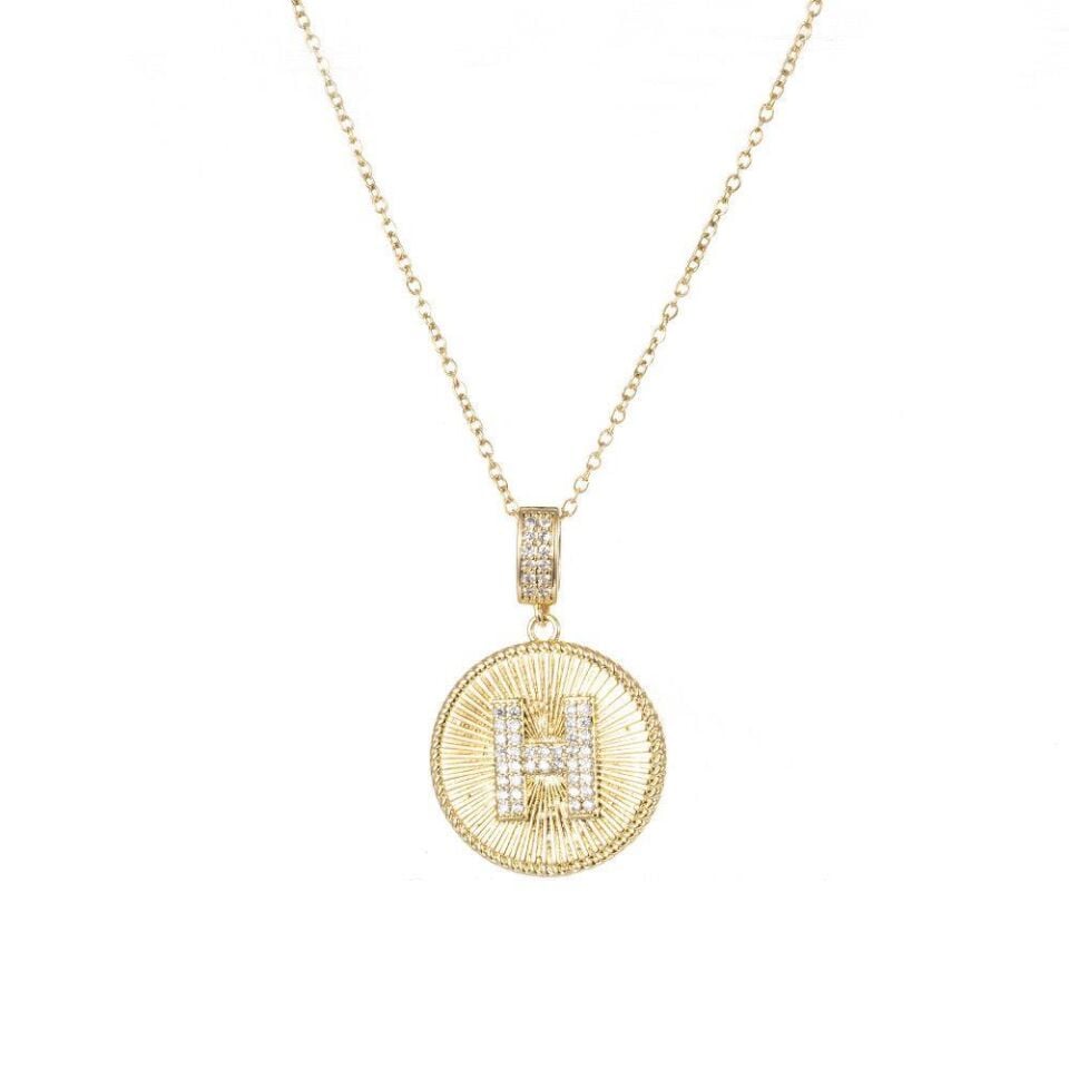 Steel Letter Necklace 45 cm (H) // NECKLACE-4807