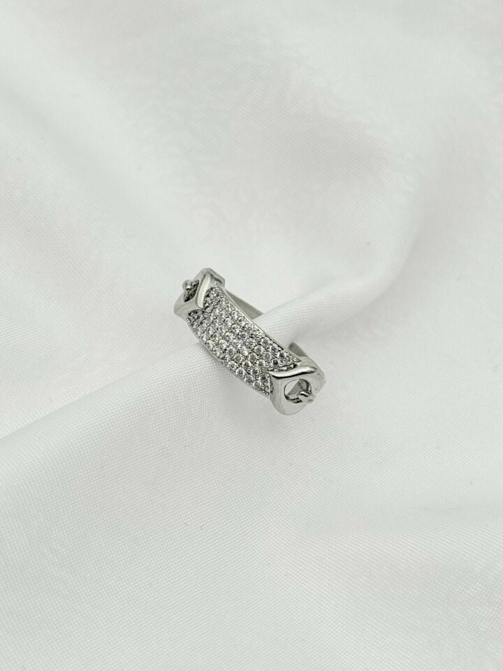 Çelik Taşlı Yüzük (Ayarlanabilir) // YÜZÜK-2446