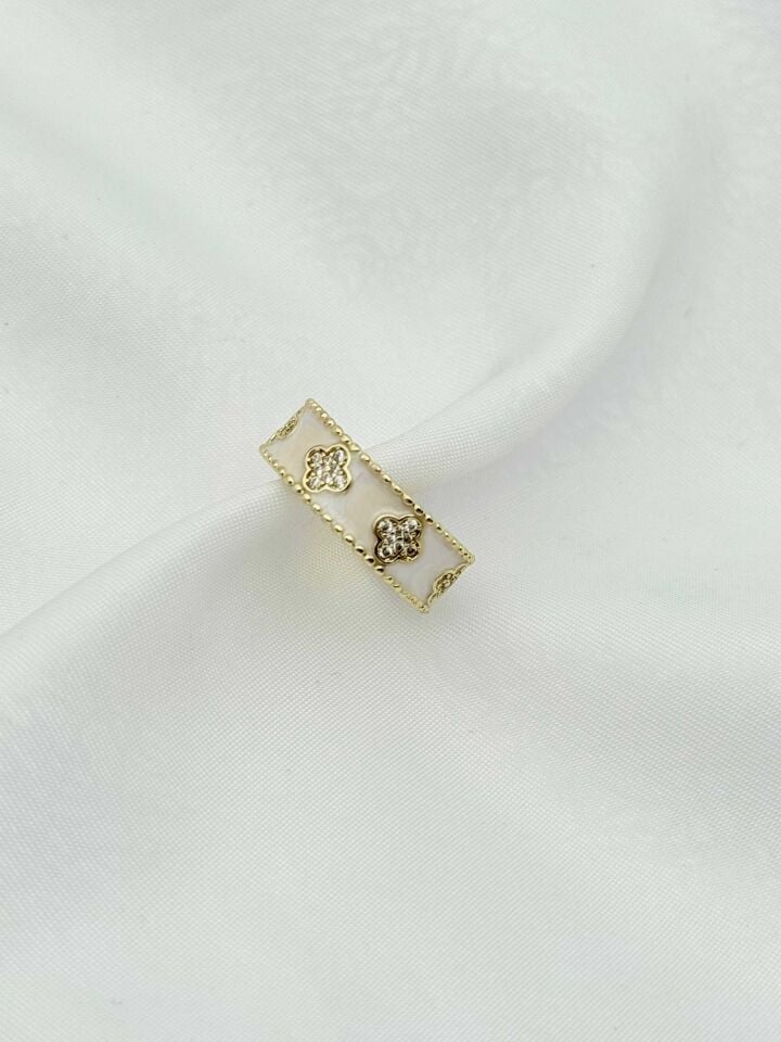 Çelik Desenli Mineli Yüzük (Ayarlanabilir) // YÜZÜK-2451