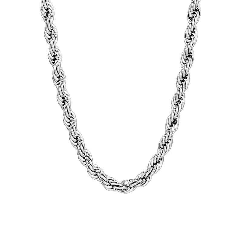 Çelik Halat Zincir 4mm 60cm Silver Renk // KOLYE-1801