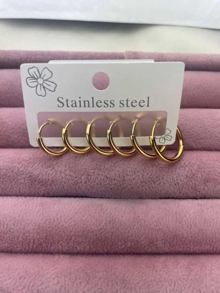 Steel 6-Piece Earrings