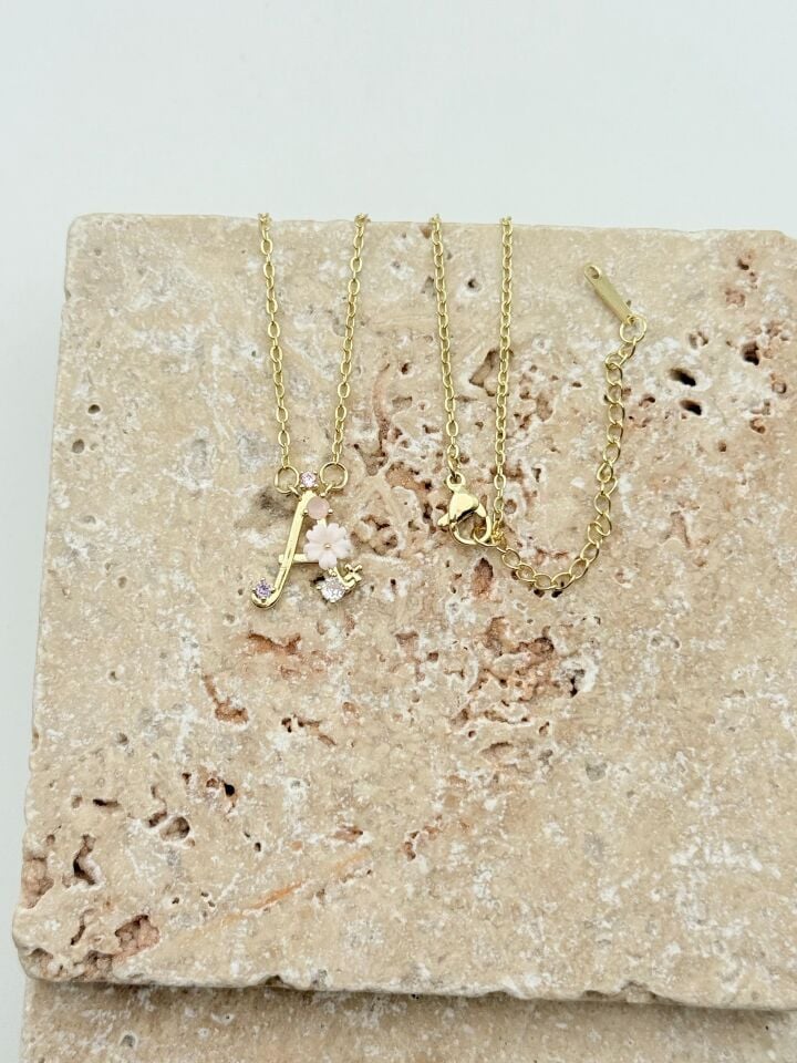 Steel Princess Letter Necklace // NECKLACE-5735