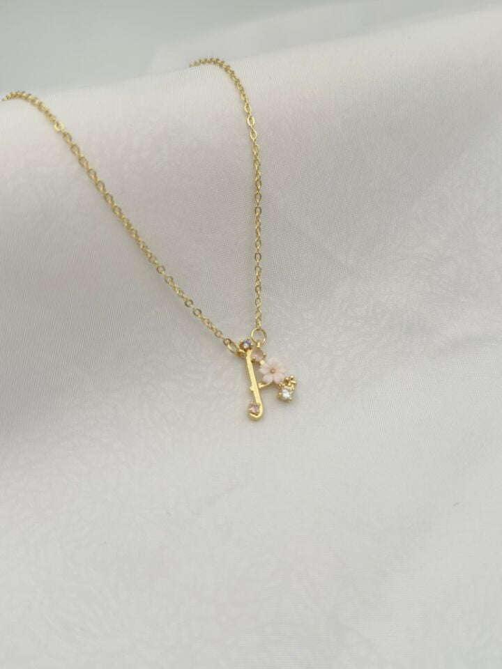 Stahl Prinzessin Buchstaben Halskette // NECKLACE-5735