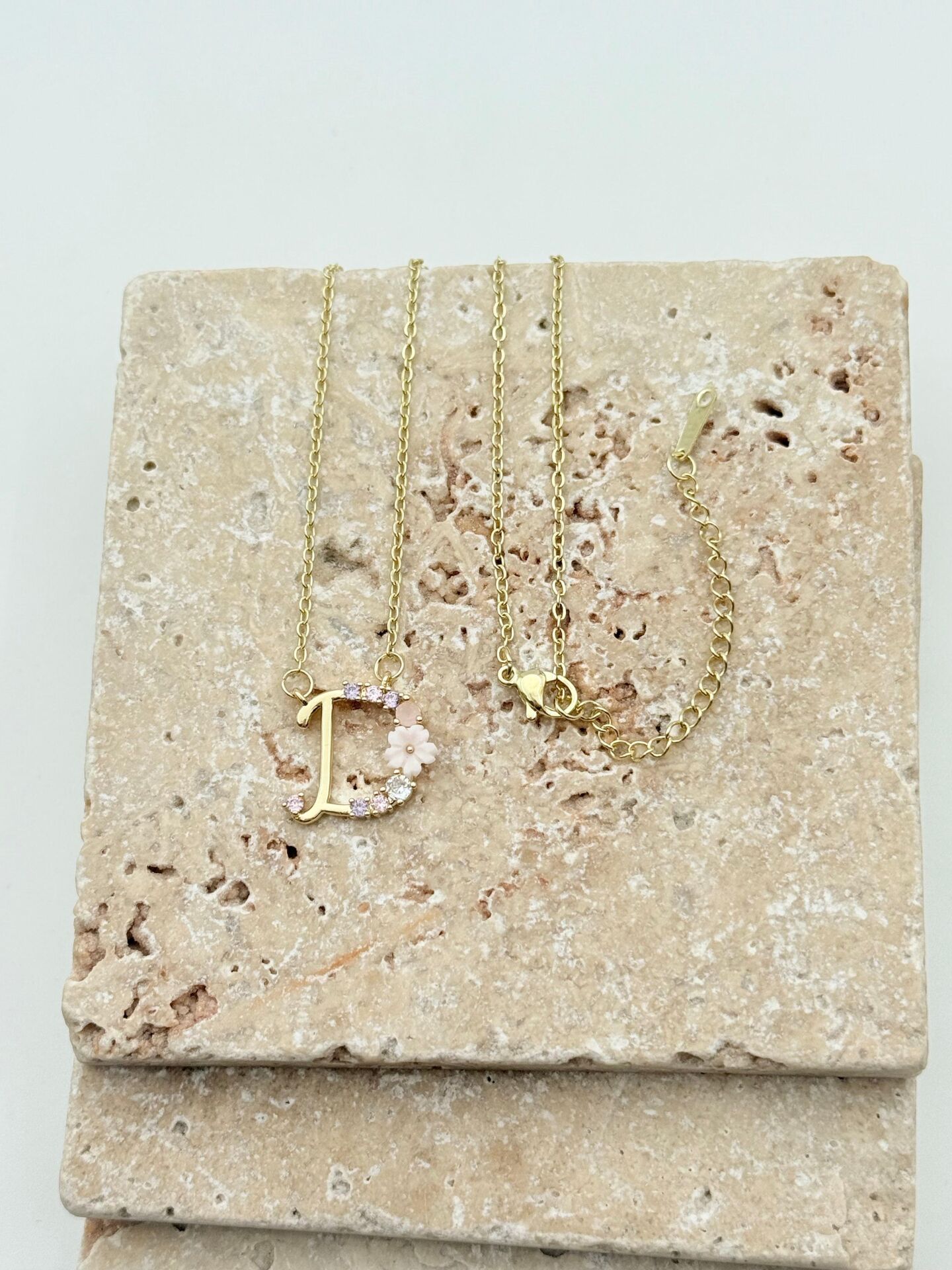 Stahl Prinzessin Buchstaben Halskette // NECKLACE-5738