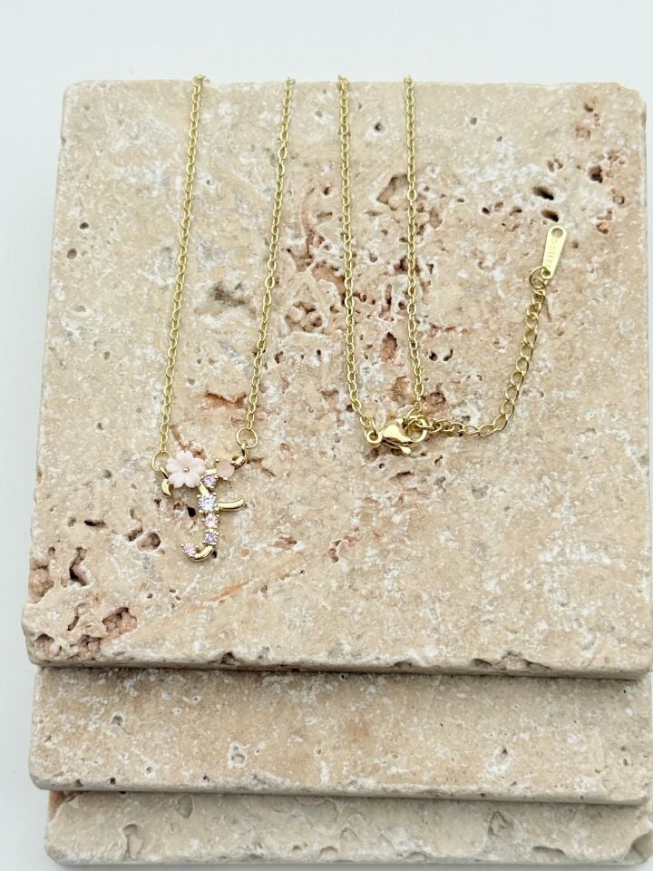 Steel Princess Letter Necklace // NECKLACE-5740