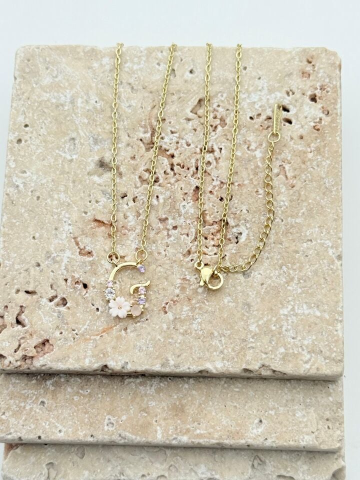 Steel Princess Letter Necklace // NECKLACE-5741