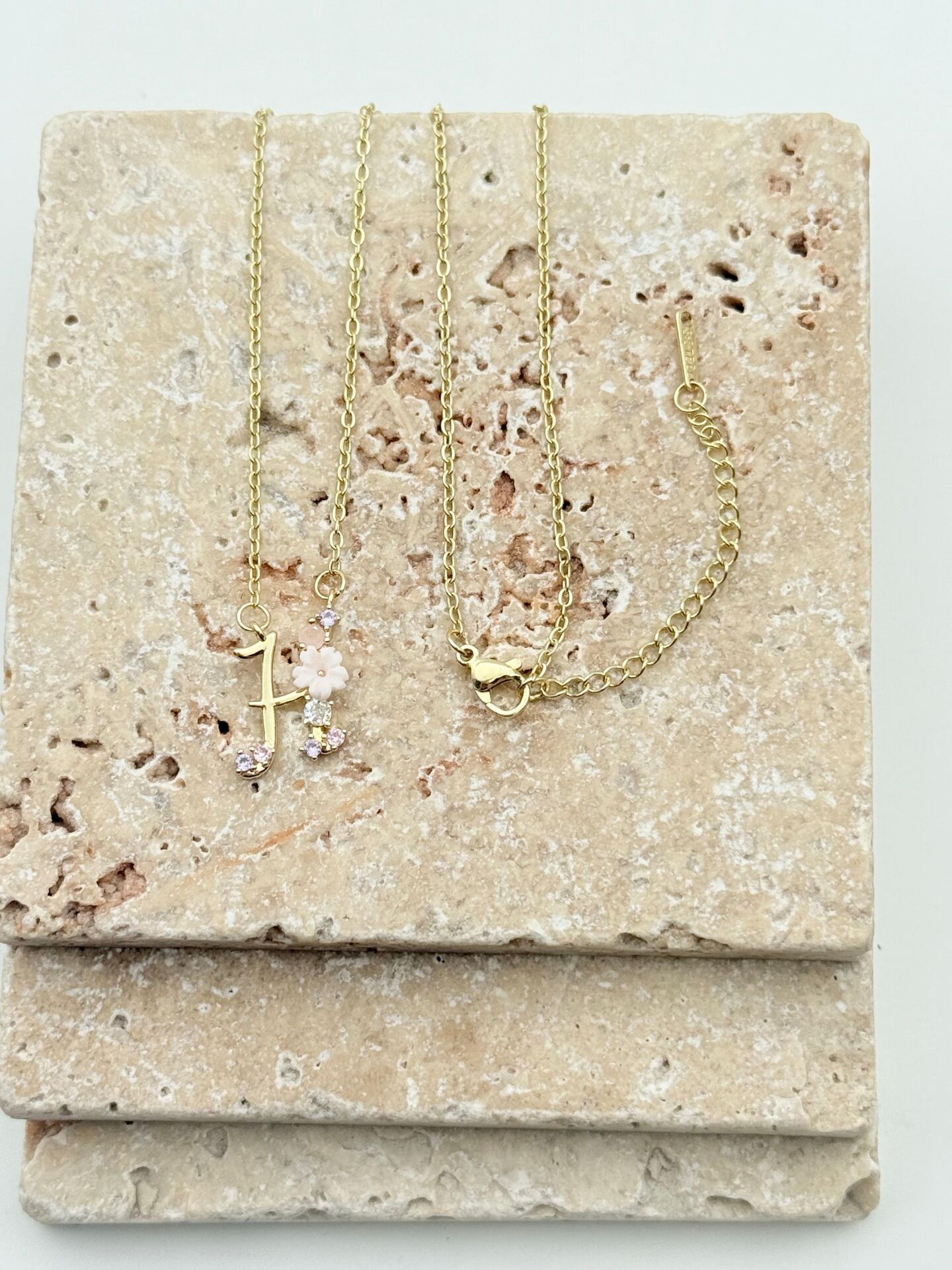 Steel Princess Letter Necklace // NECKLACE-5742