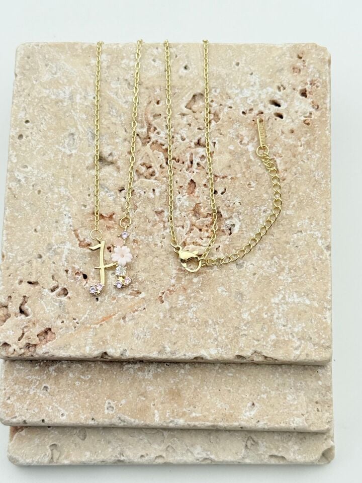 Steel Princess Letter Necklace // NECKLACE-5742