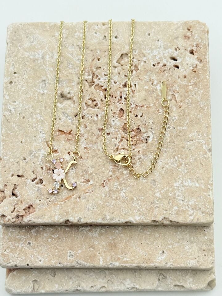 Steel Princess Letter Necklace // NECKLACE-5743