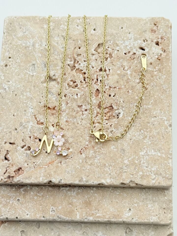 Steel Princess Letter Necklace // NECKLACE-5744